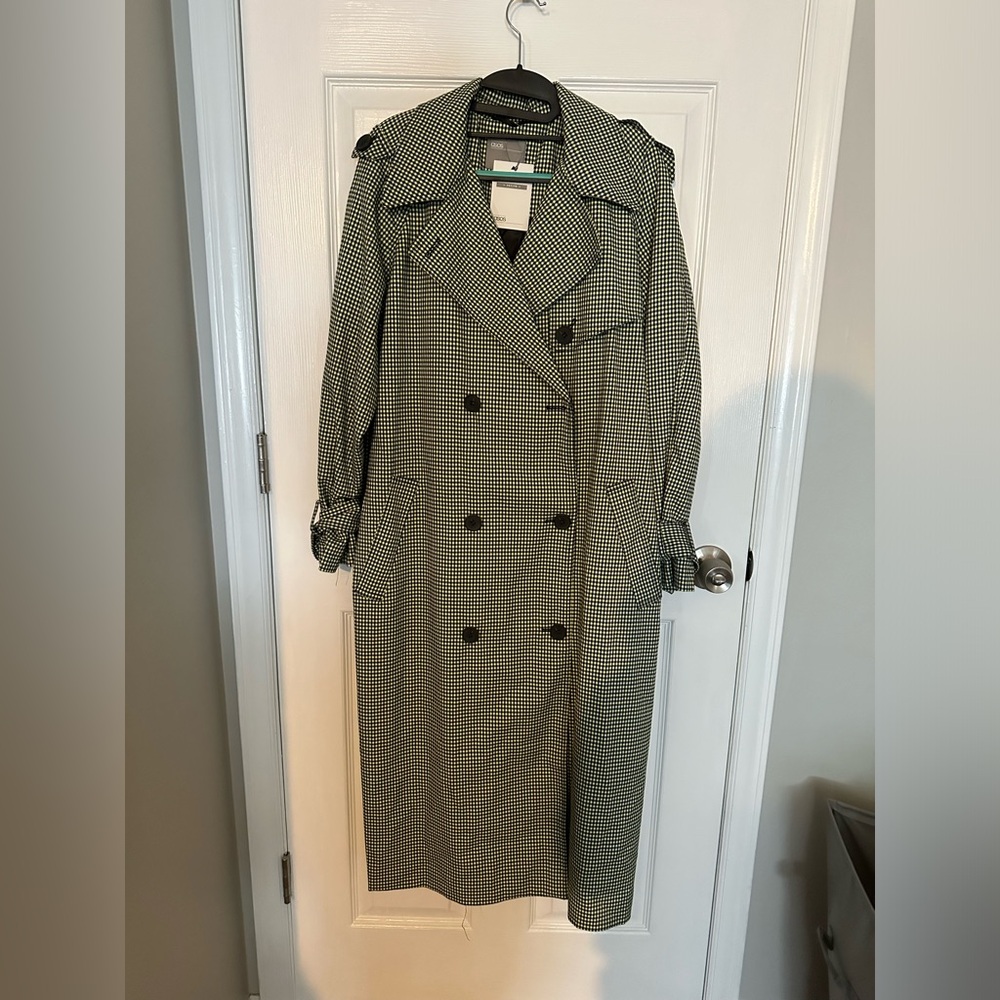 NWT ASOS Checkered Trench Coat